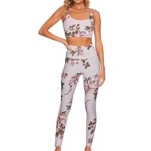 Beach riot floral piper leggings and Leah sports bra top set
